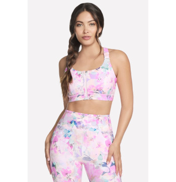 GoWalk Seascape Floral Zip Front Bra